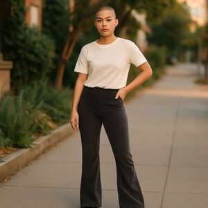 Aerie Corduroy‎ Flare Leggings Pants Womens Large Regular Gray Casual Stretch